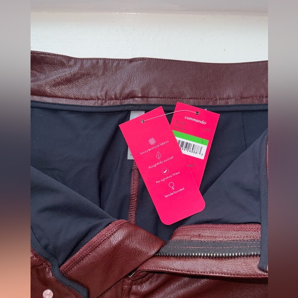 Commando five pocket faux leather pants Size Large Oxblood Red NWT - Picture 3 of 6